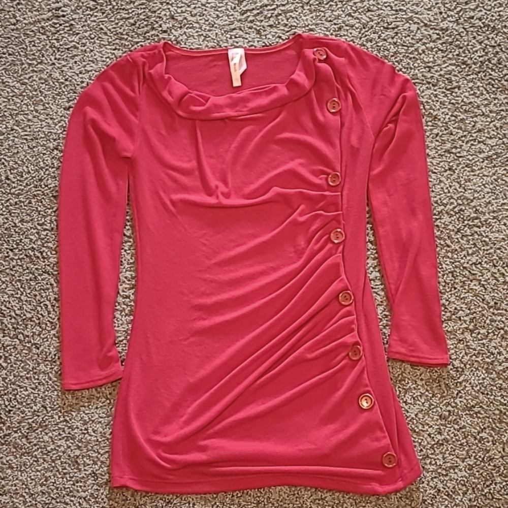 Womens red sweater with button detail. Large